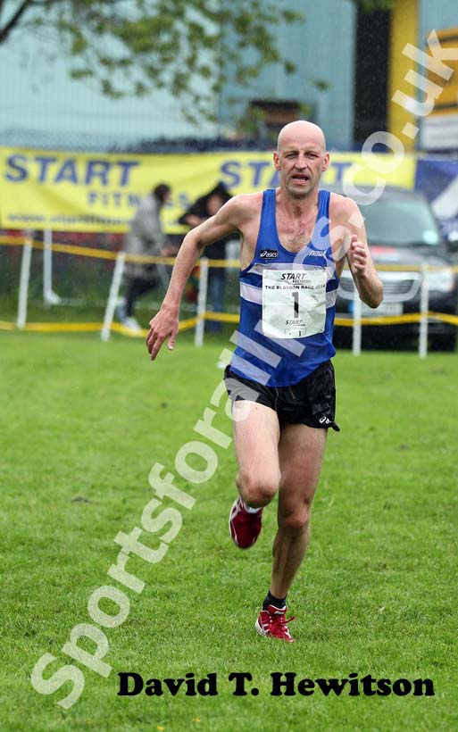 Ian Hudspith (Morpeth Harriers) finishing the 2012 Blaydon Races on June 9th.
